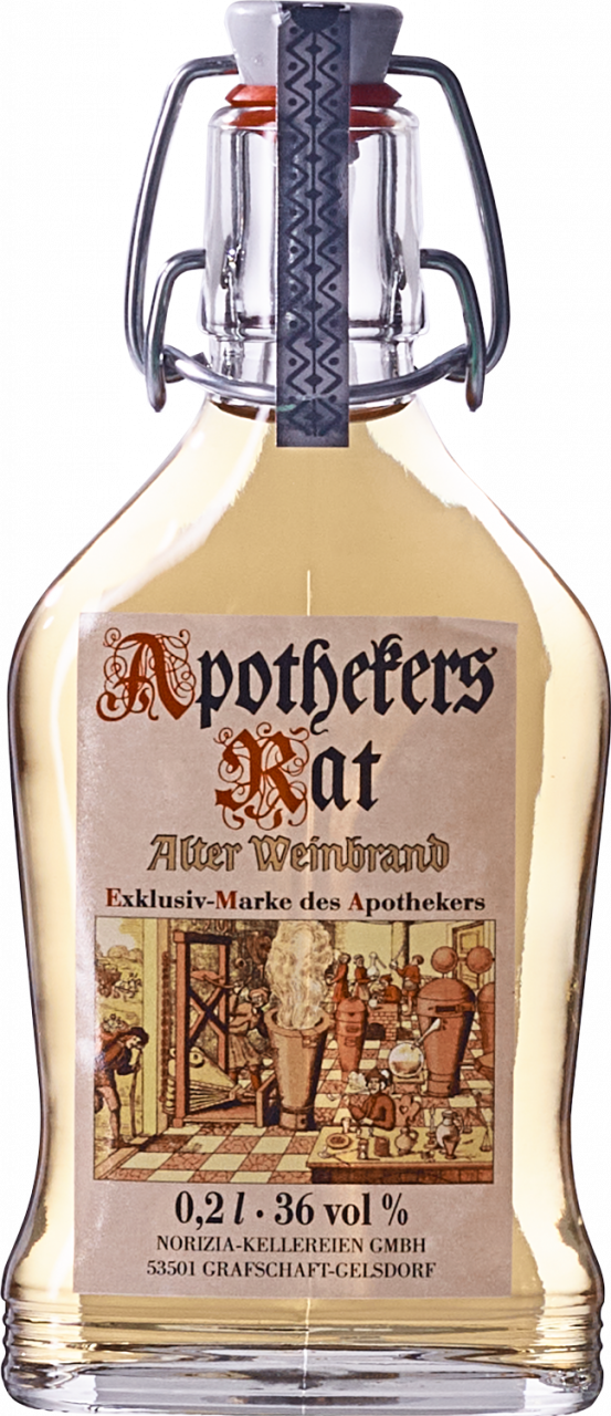 sonstige Apothekers Rat - Alter Weinbrand Bügelflasche 0,2l