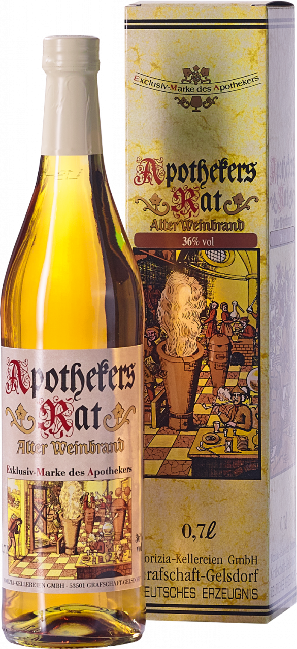 Sonstiges Apothekers Rat - Alter Weinbrand im Geschenkkarton